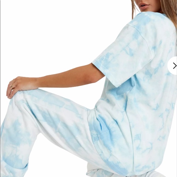 Playboy Blue Tie Dye Oversized T-Shirt - Picture 4 of 6